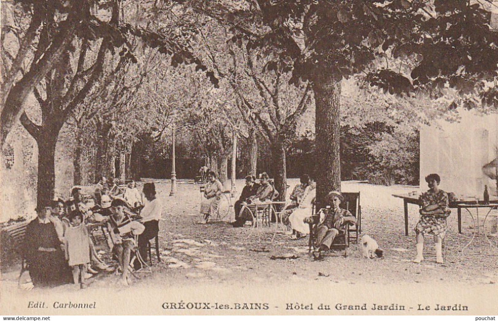 WA 9-(04) GREOUX LES BAINS - HOTEL DU GRAND JARDIN - LE JARDIN - ANIMATION - 2 SCANS - Gréoux-les-Bains