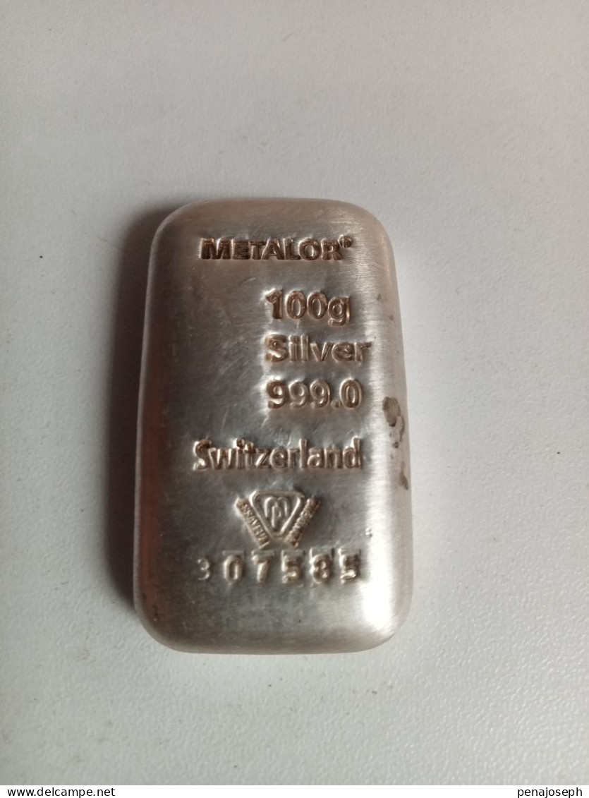 Lingot 100g Argent 999 Switzerland  Numéroté - Autres & Non Classés