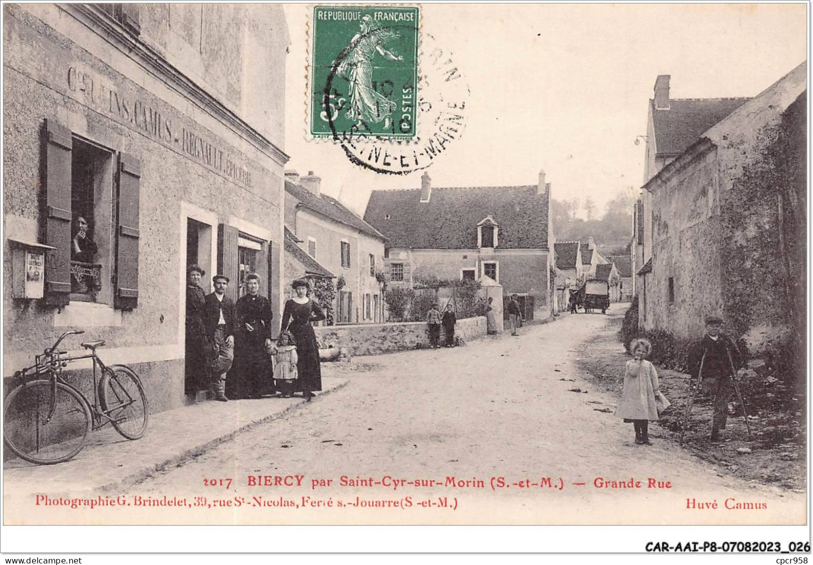 CAR-AAIP8-77-0680 - BIERCY, Par Saint-Cyr-sur-Morins - Grande Rue - Epicerie Camus-Regnault - Other & Unclassified