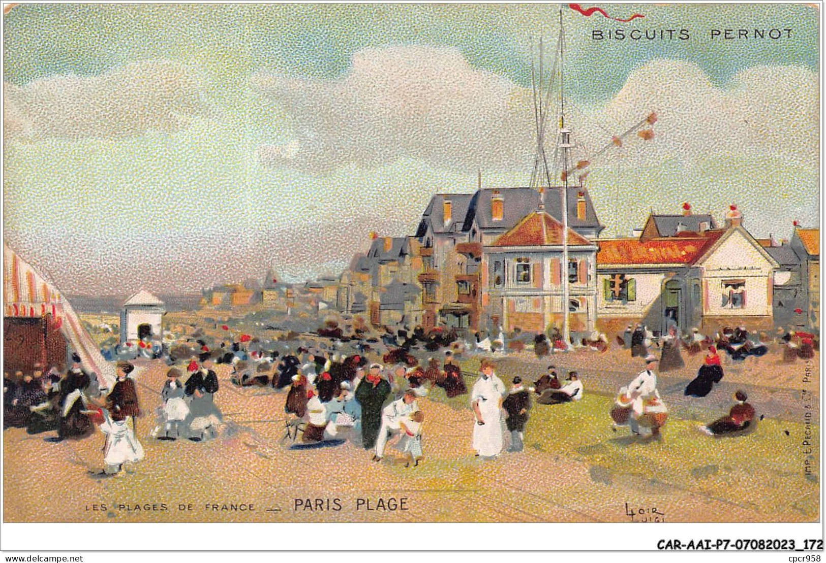 CAR-AAIP7-75-0643 - PARIS-Plage - Biscuits Pernot - Les Plages De France - Publicite - Plätze