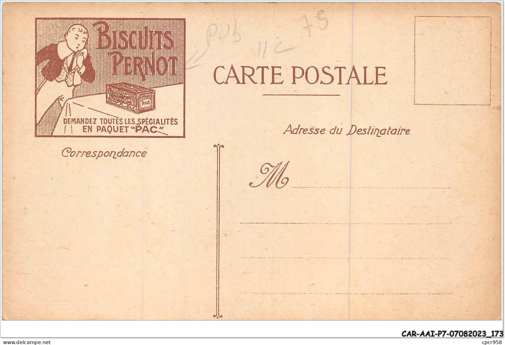 CAR-AAIP7-75-0643 - PARIS-Plage - Biscuits Pernot - Les Plages De France - Publicite - Plätze