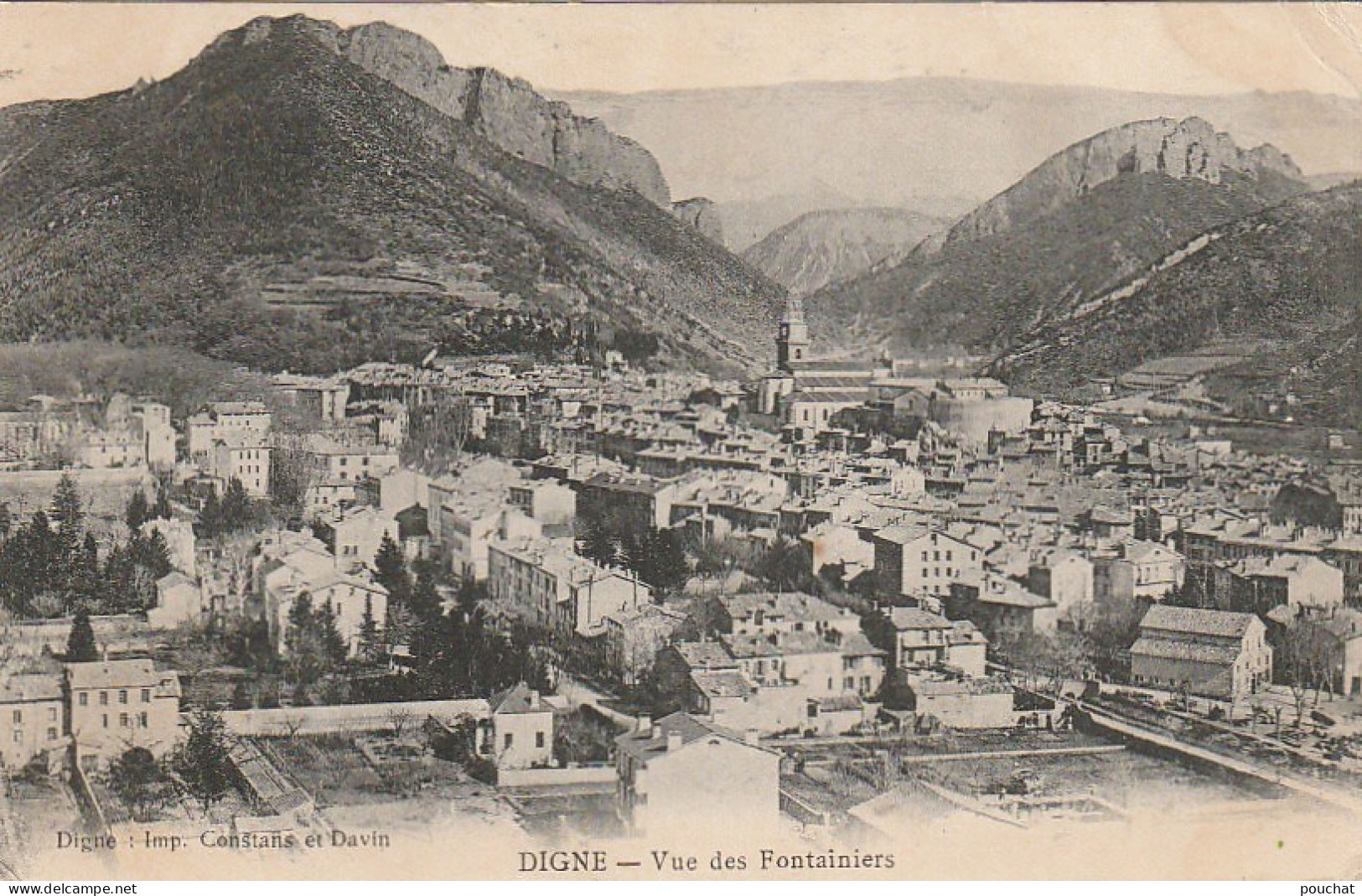 WA 9-(04) DIGNE - VUE DES FONTAINIERS - 2 SCANS - Digne