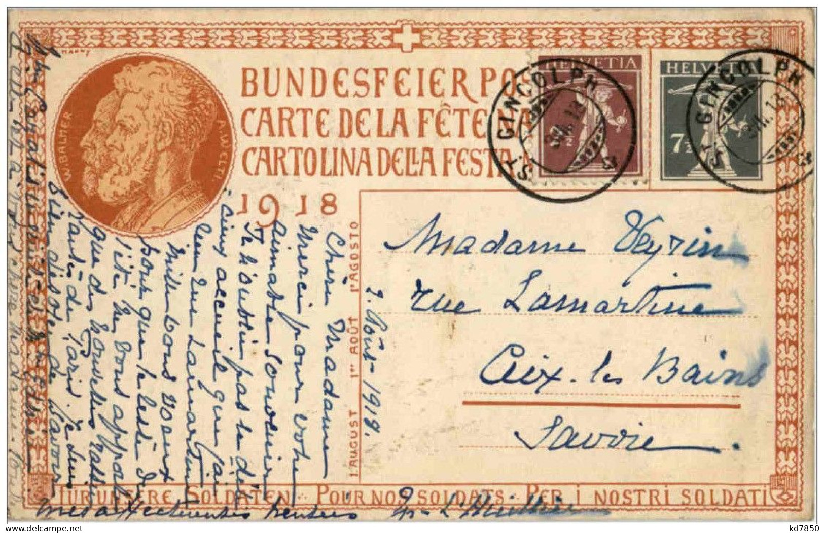 Bundesfeier Postkarte 1918 - Autres & Non Classés