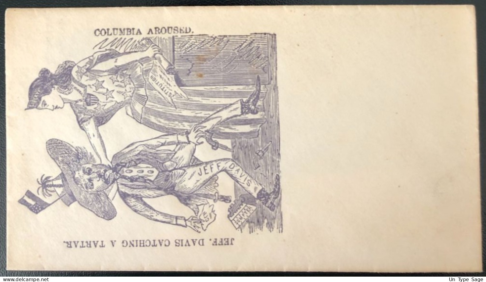U.S.A, Civil War, Patriotic Cover - "COLUMBIA AROUSED" - Unused - (C483) - Marcofilia