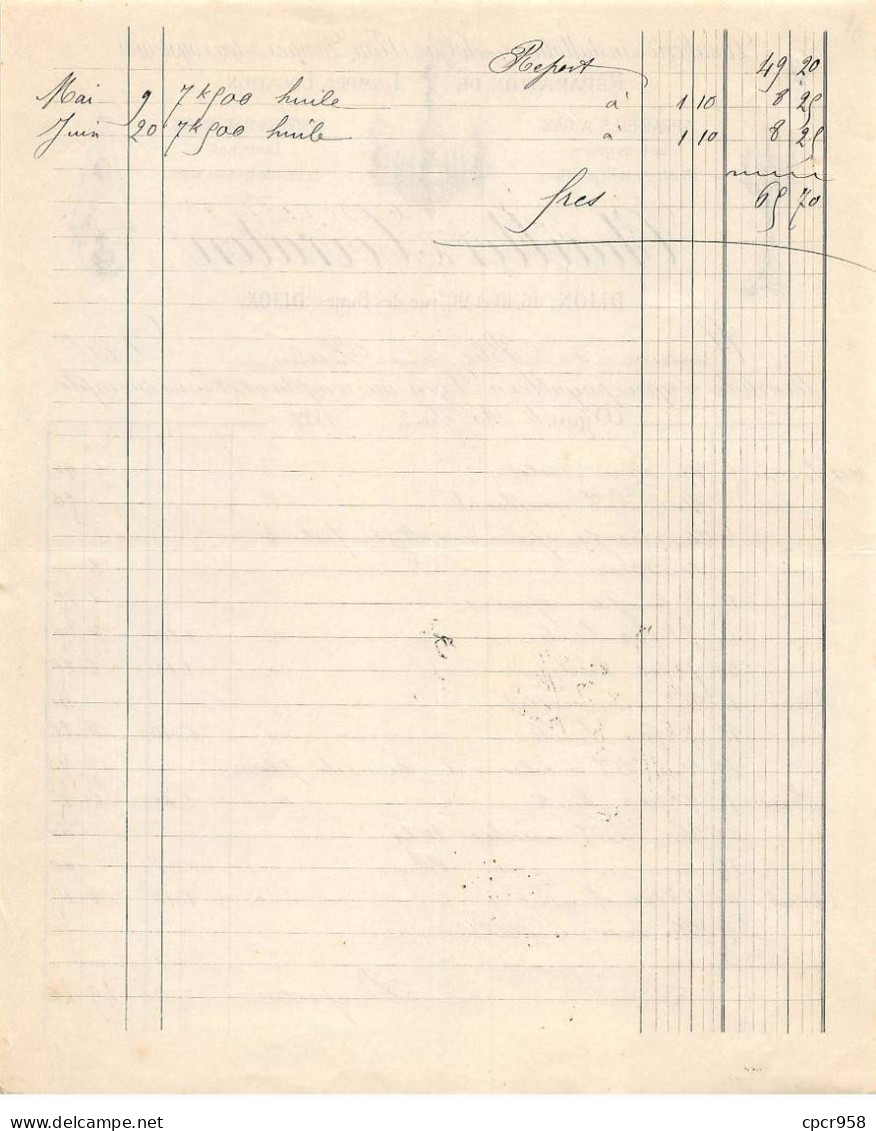 Facture.AM20573.Dijon.1888.Chaillet & Coiraton.Plomberie.Pompes.Lampes.Appareil à Gaz.Lustres.Suspensions.Lanterne - 1800 – 1899