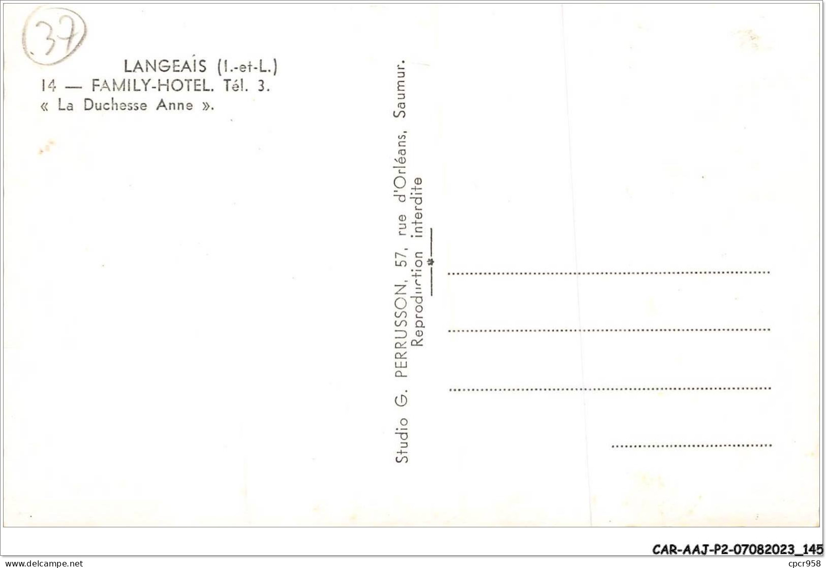CAR-AAJP2-37-0161 - LANGEAIS - Family Hôtel - La Duchesse Anne - Langeais