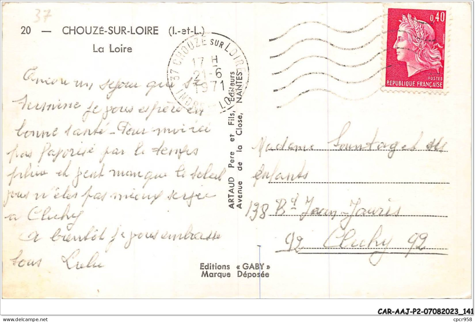 CAR-AAJP2-37-0159 - CHOUZE-SUR-LOIRE - La Loire - Autres & Non Classés