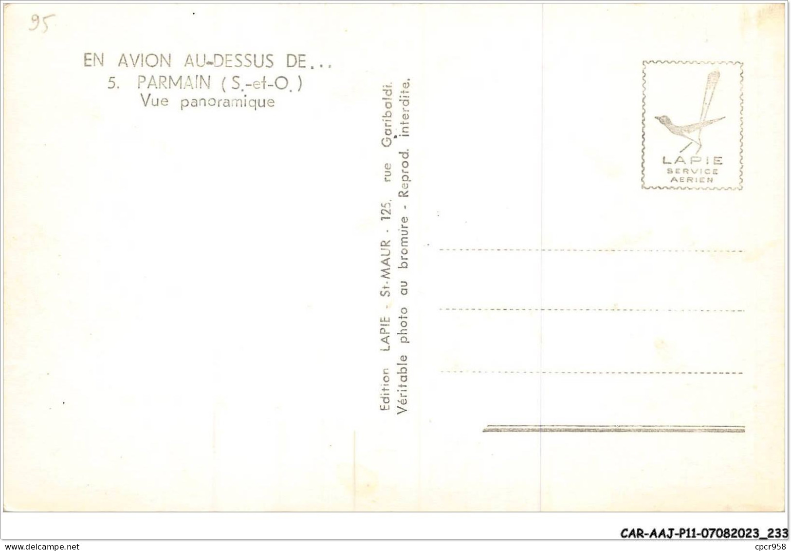 CAR-AAJP11-95-1111 - PARMAIN - Vue Panoramique - En Avion Au-dessus De - Parmain