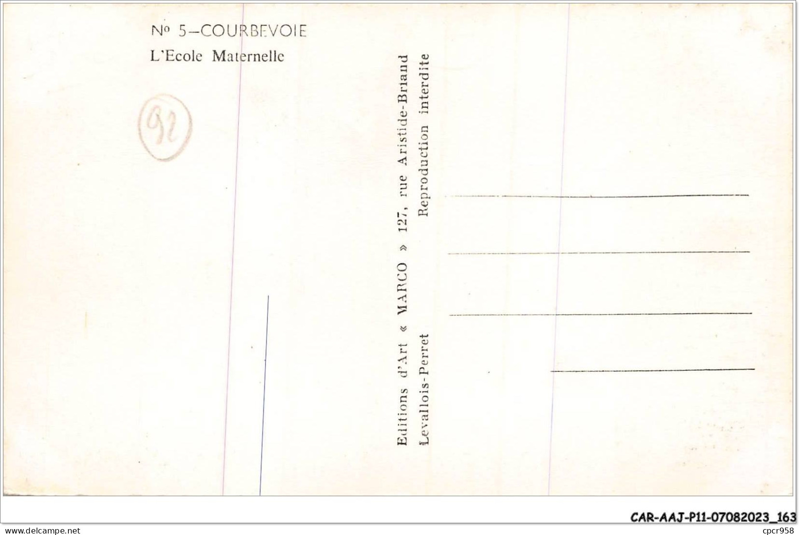 CAR-AAJP11-92-1076 - COURBEVOIE - L'école Maternelle Aristide Briand - Courbevoie