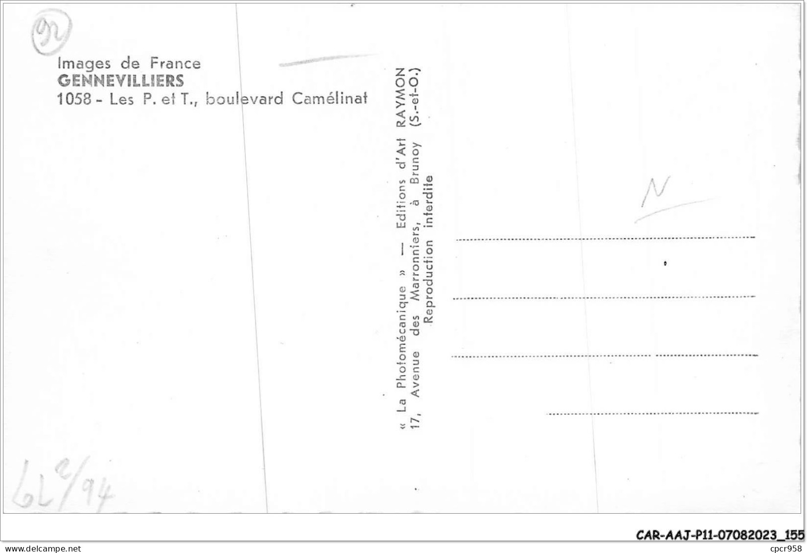 CAR-AAJP11-92-1072 - GENNEVILLIERS - Les P.T.T - Boulevard Camélinat - Gennevilliers