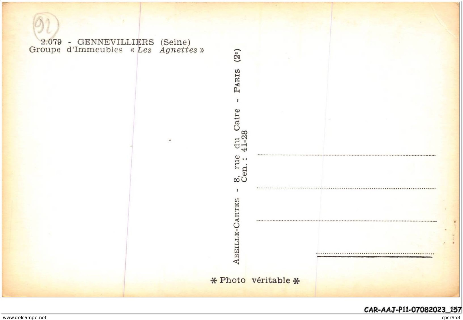 CAR-AAJP11-92-1073 - GENNEVILLIERS - Groupe D'immeubles - Les Agnettes - Gennevilliers