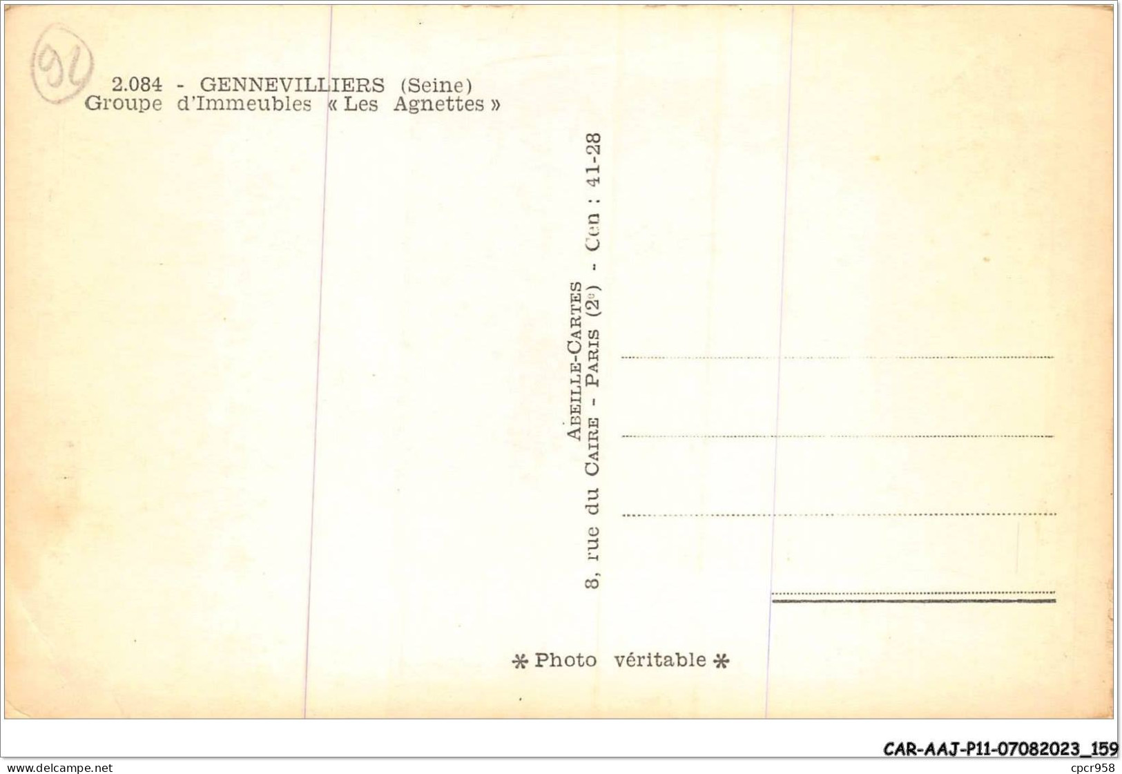 CAR-AAJP11-92-1074 - GENNEVILLIERS - Groupe D'immeubles - Les Agnettes - Gennevilliers