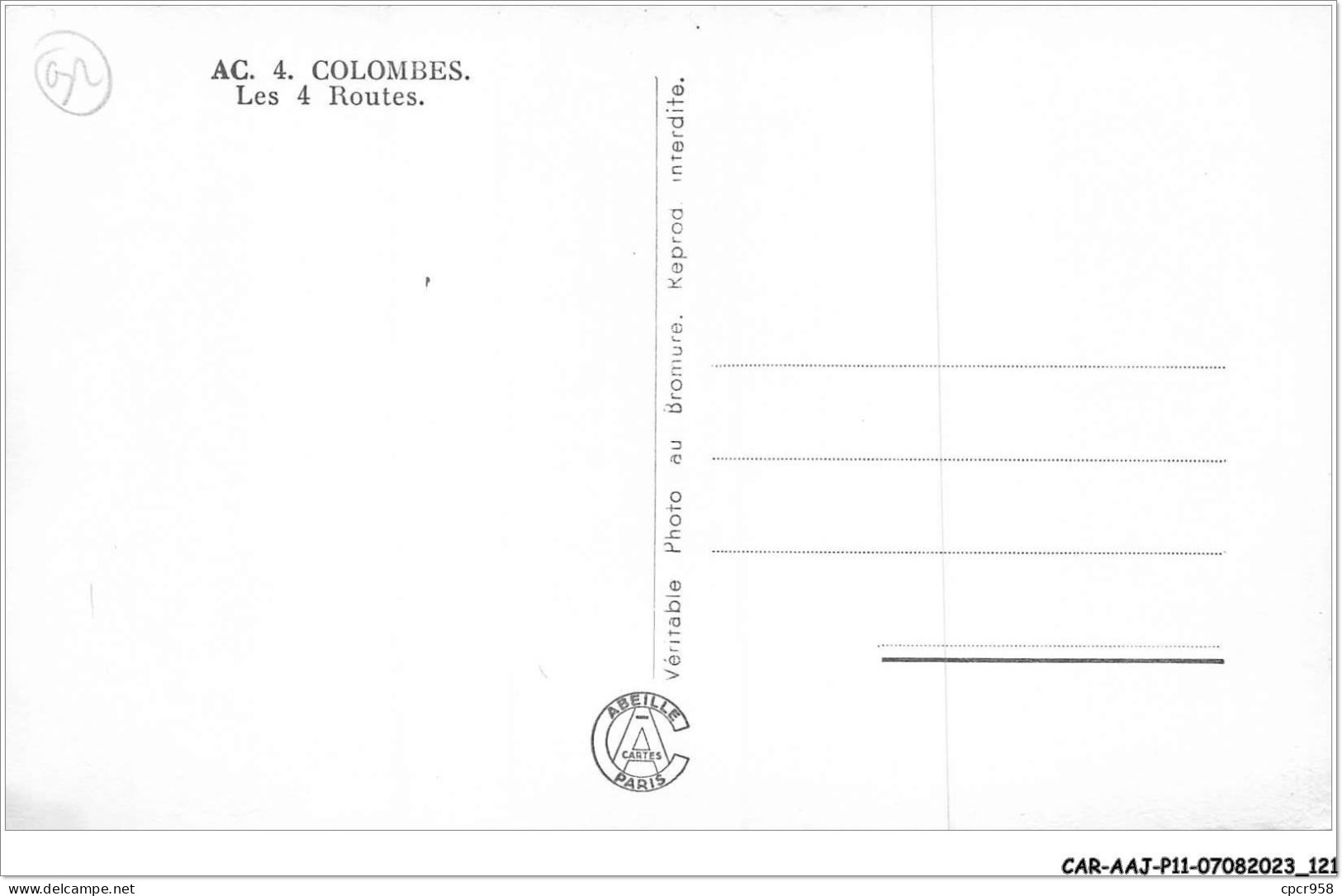 CAR-AAJP11-92-1055 - COLOMBES - Les 4 Routes - Colombes