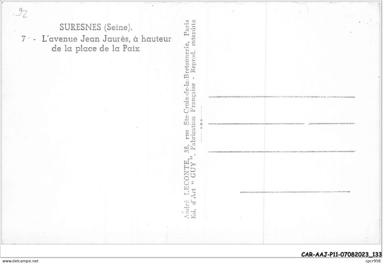 CAR-AAJP11-92-1061 - SURESNES - L'avenue Jean Jaurès à Hauteur De La Place De La Paix - Suresnes