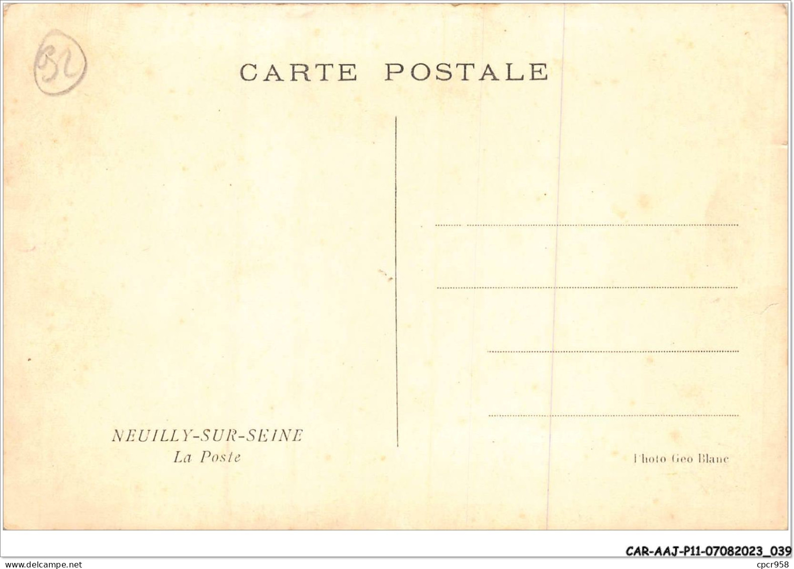 CAR-AAJP11-92-1014 - NEUILLY-SUR-SEINE - La Poste - Neuilly Sur Seine