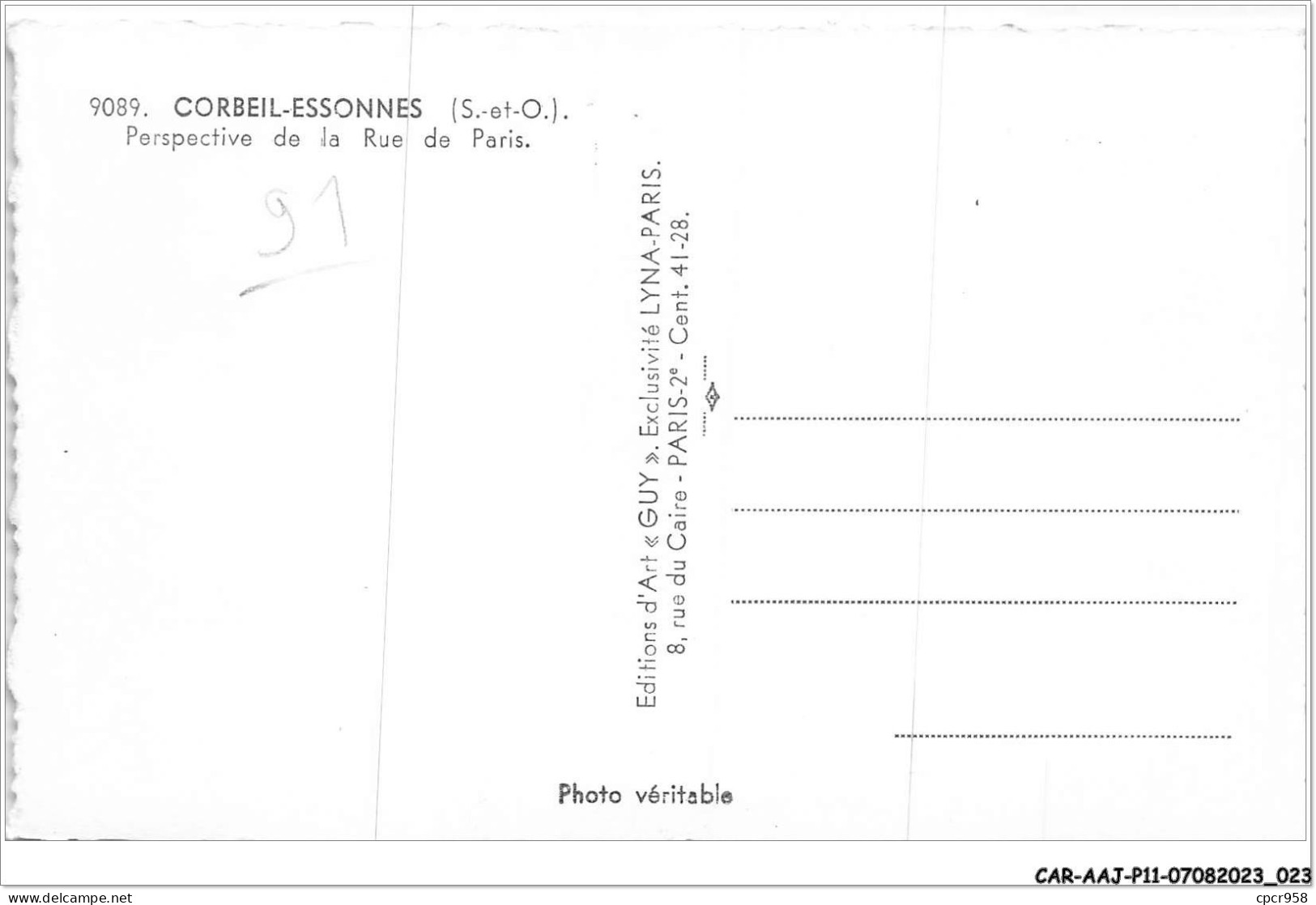 CAR-AAJP11-91-1006 - CORBEIL-ESSONNES - Perspectives De La Rue De Paris - Corbeil Essonnes