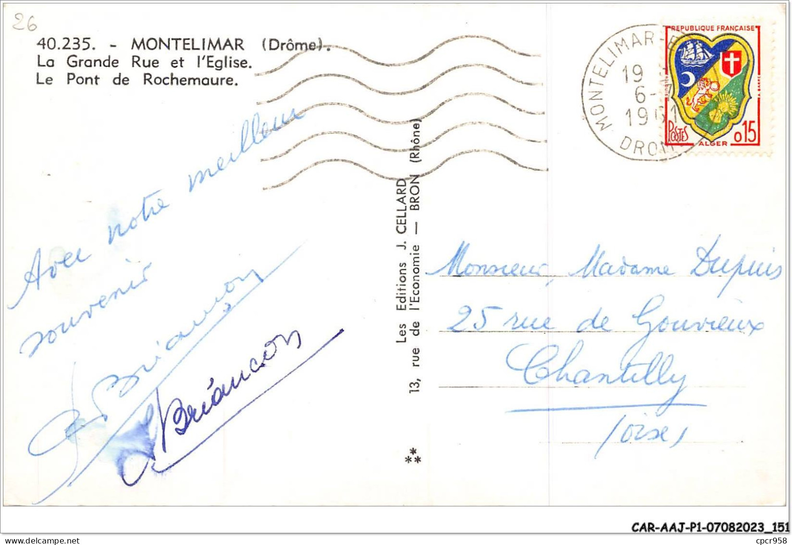 CAR-AAJP1-26-0076 - MONTELIMAR - La Grande Rue  Et L'église - Le Pont De Rochemaure - Montelimar