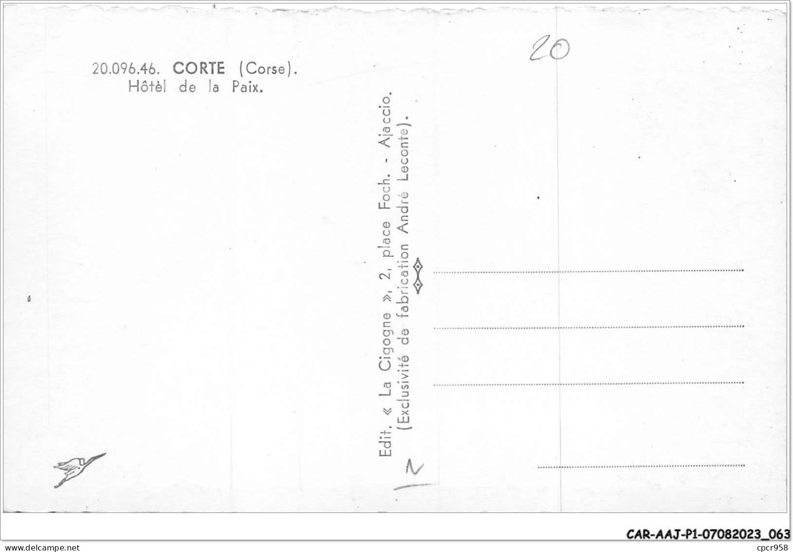 CAR-AAJP1-20-0032 - CORTE - Hôtel De La Paix - Other & Unclassified
