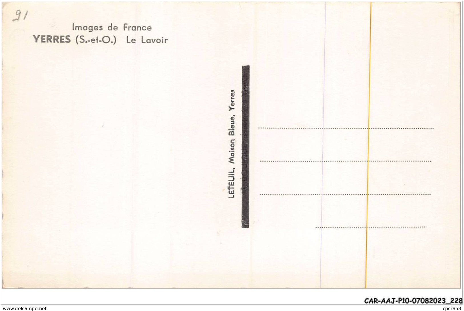 CAR-AAJP10-91-0993 - YERRES - Le Lavoir - Hommes Dans Une Barque - Yerres