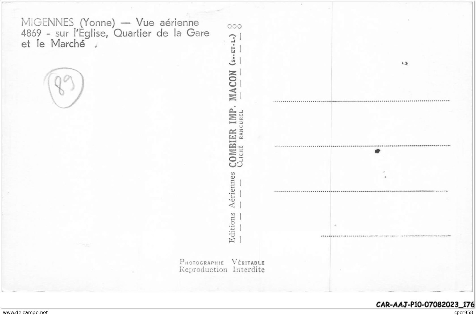 CAR-AAJP10-89-0967 - MIGENNES - Vue Aérienne  Sur L'église, Quartier De La Gare Et Le Marché - Migennes
