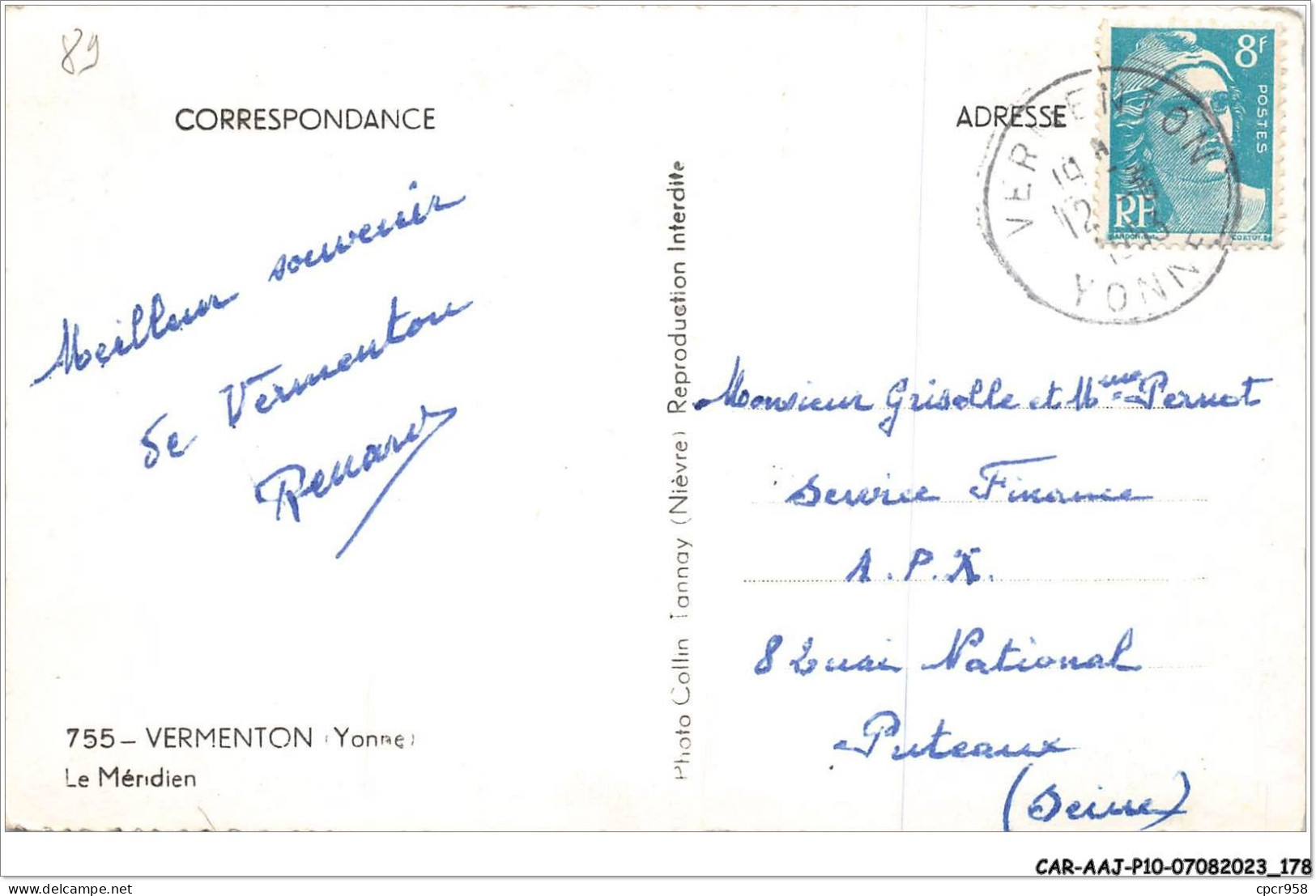 CAR-AAJP10-89-0968 - VERMENTON - Le Méridien - Vermenton