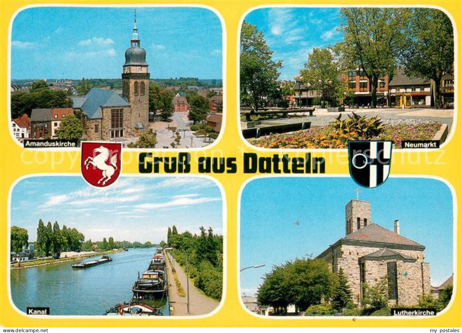 73673268 Datteln Amanduskirche Neumarkt Lutherkirche Kanal Binnenschifffahrt Dat - Datteln