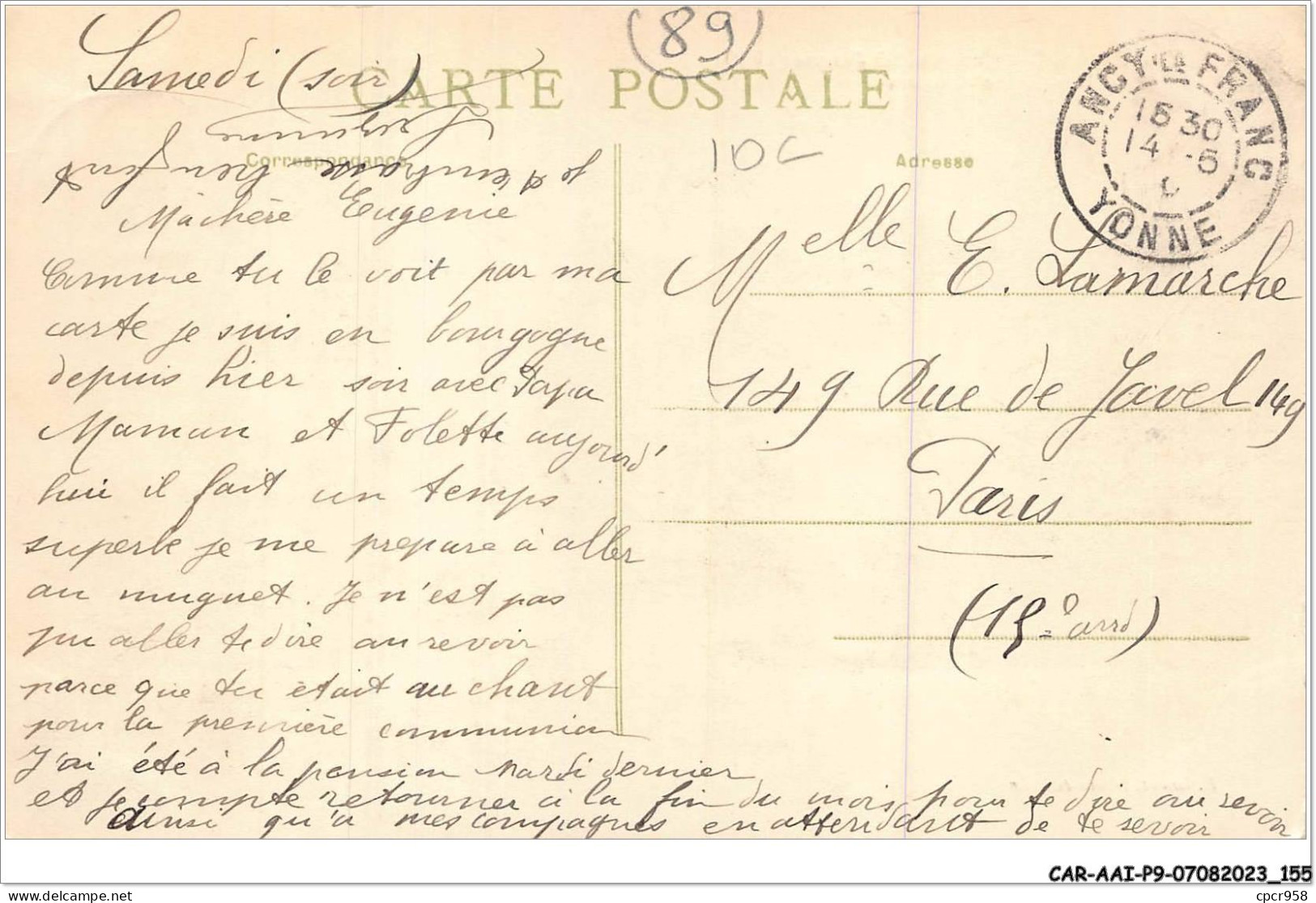 CAR-AAIP9-89-0838 - ANCY LE FRANC - Barque De Secours - Crue Du 20 Janvier 1910  - Ancy Le Franc