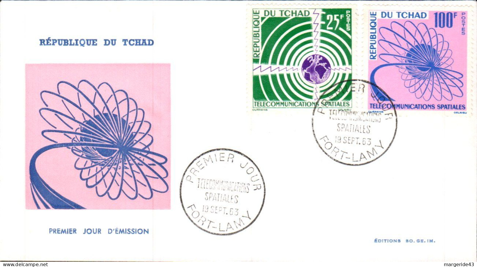 TCHAD FDC 1963 TELECOMMUNICATIONS SPATIALES - Tchad (1960-...)