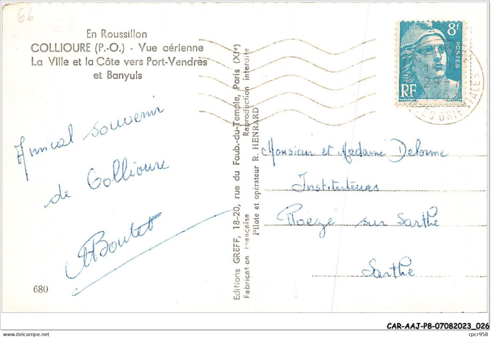 CAR-AAJP8-66-0687 - COLLIOURE - Vue Aérienne - La Ville Et La Côte Vers Port-Vendres Et Banyuls - Collioure