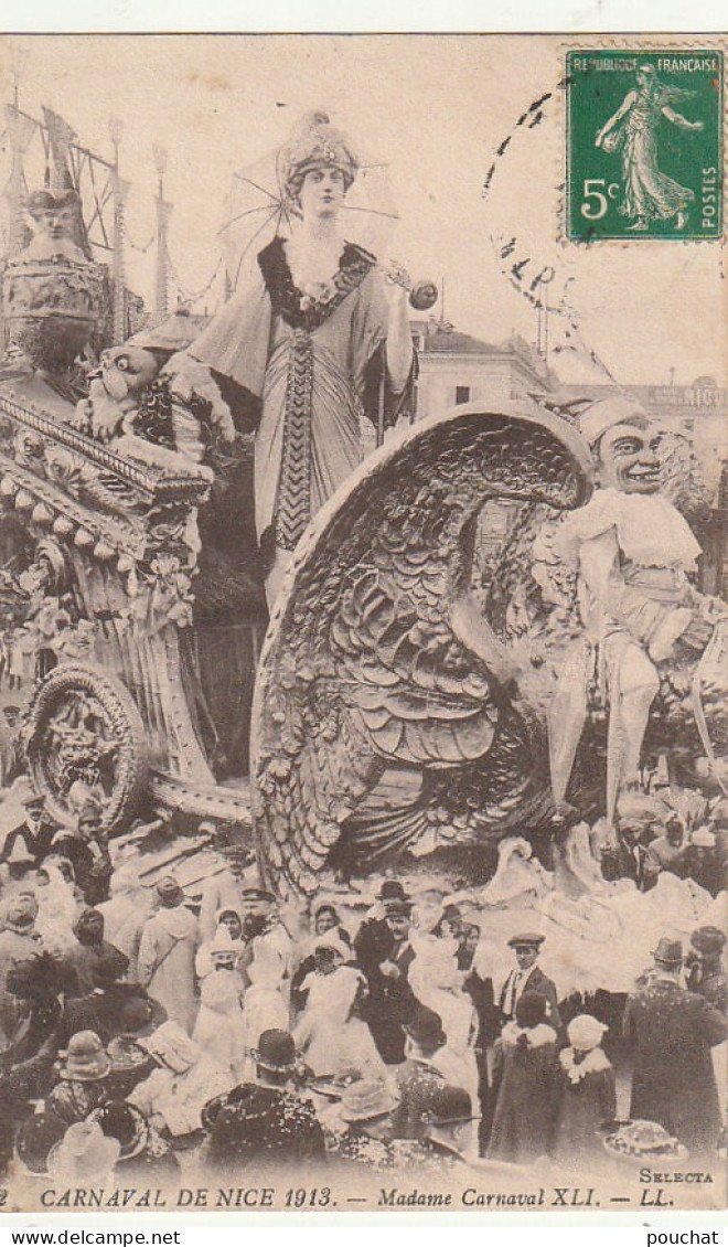 WA 12-(06) CARNAVAL DE NICE 1913 - MADAME CARNAVAL XLI - CHAR - 2 SCANS - Carnaval