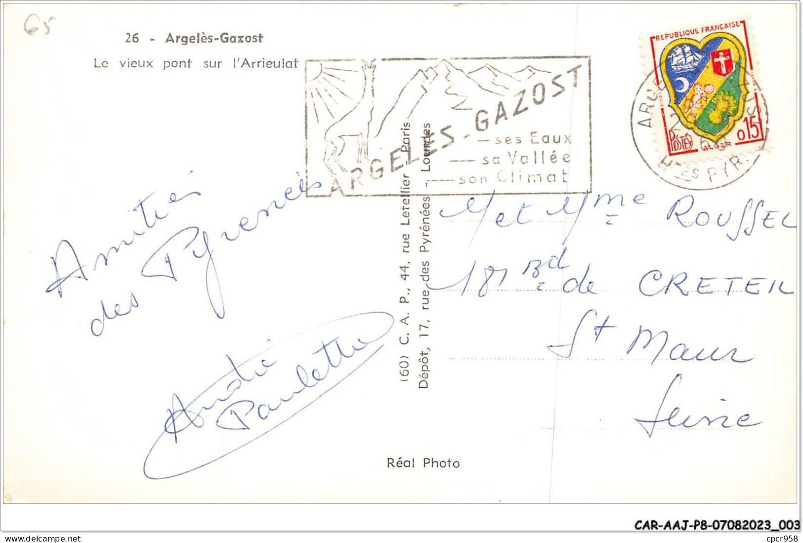 CAR-AAJP8-65-0675 - ARGELES-GAZOST - Le Vieux Pont Sur L'Arrieulat - Argeles Gazost