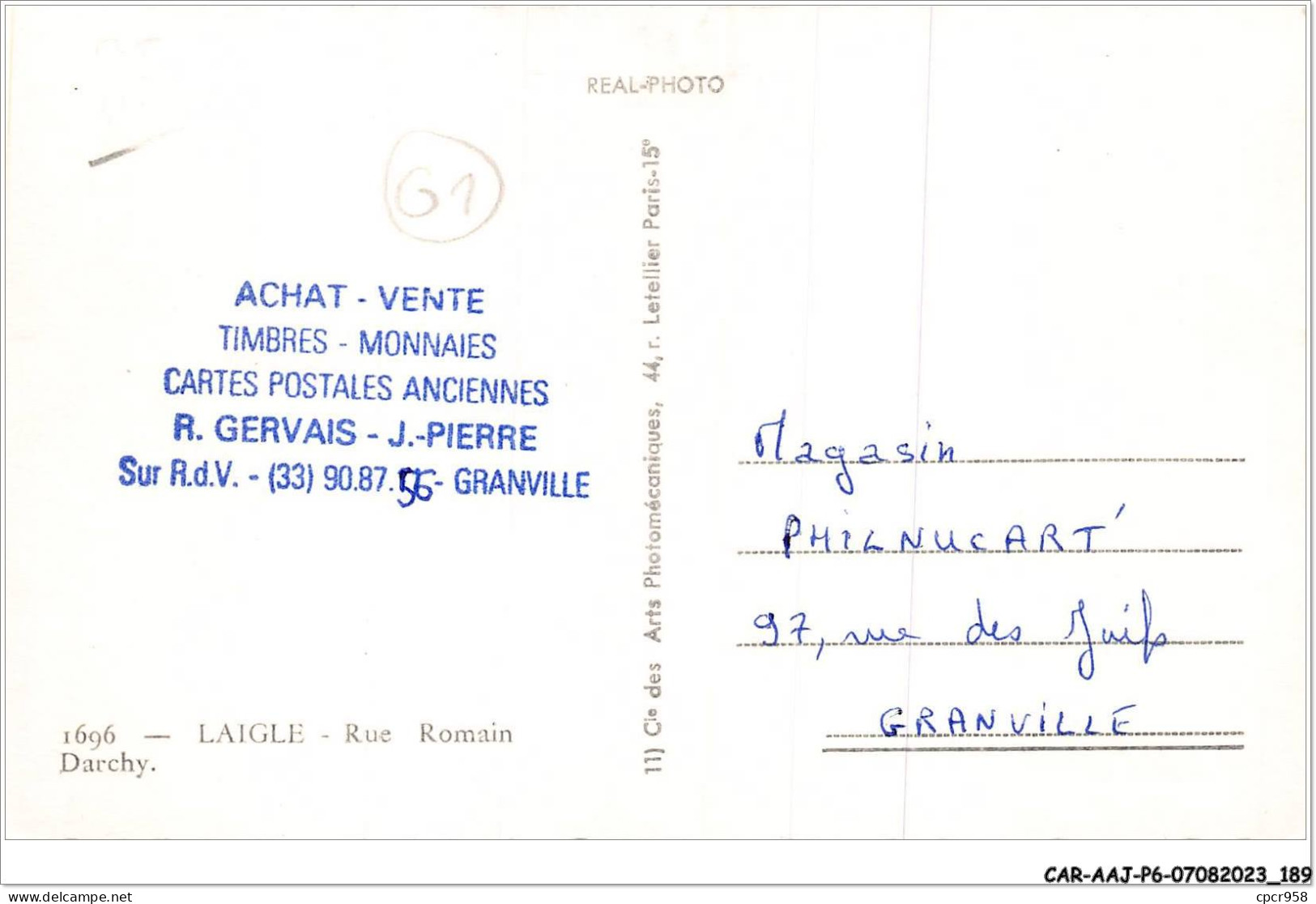 CAR-AAJP6-61-0562 - LAIGLE - Rue Romain Darchy - Commerces - L'Aigle