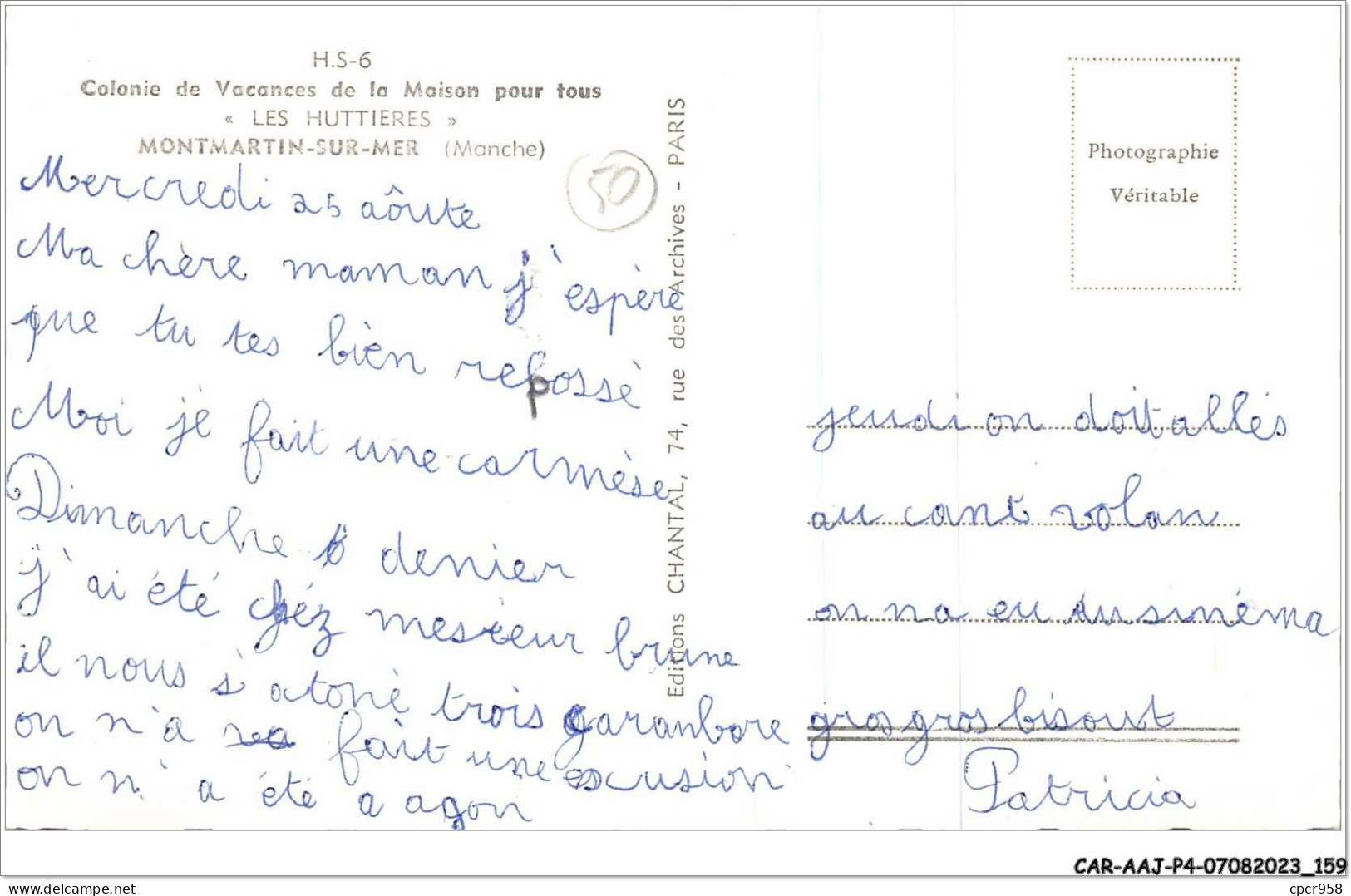 CAR-AAJP4-50-0359 - MONTMARTIN-SUR-MER - Colonie De Vacances De La Maison Pour Tous Les Huttières - Montmartin Sur Mer