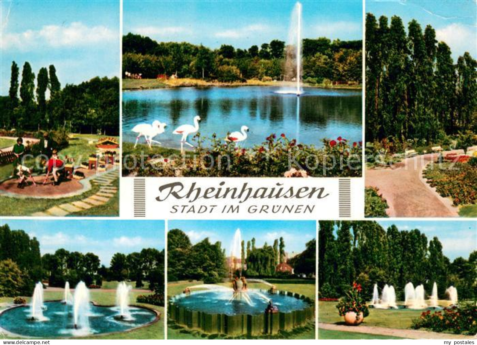 73673247 Rheinhausen Duisburg Stadt Im Gruenen Parkanlagen Weiher Springbrunnen  - Duisburg