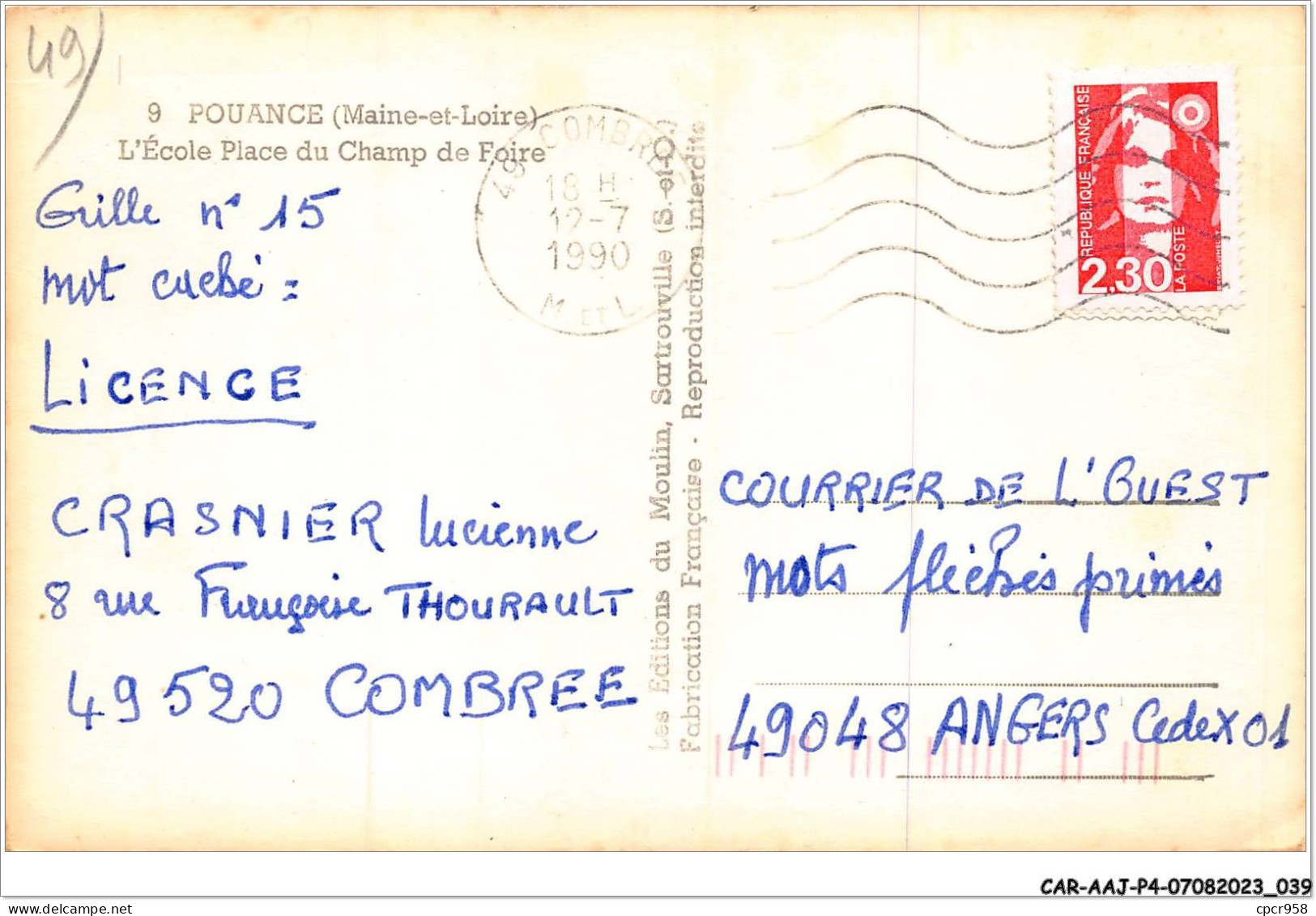 CAR-AAJP4-49-0299 - POUANCE - L'école Place Du Champ De Foire - Sonstige & Ohne Zuordnung