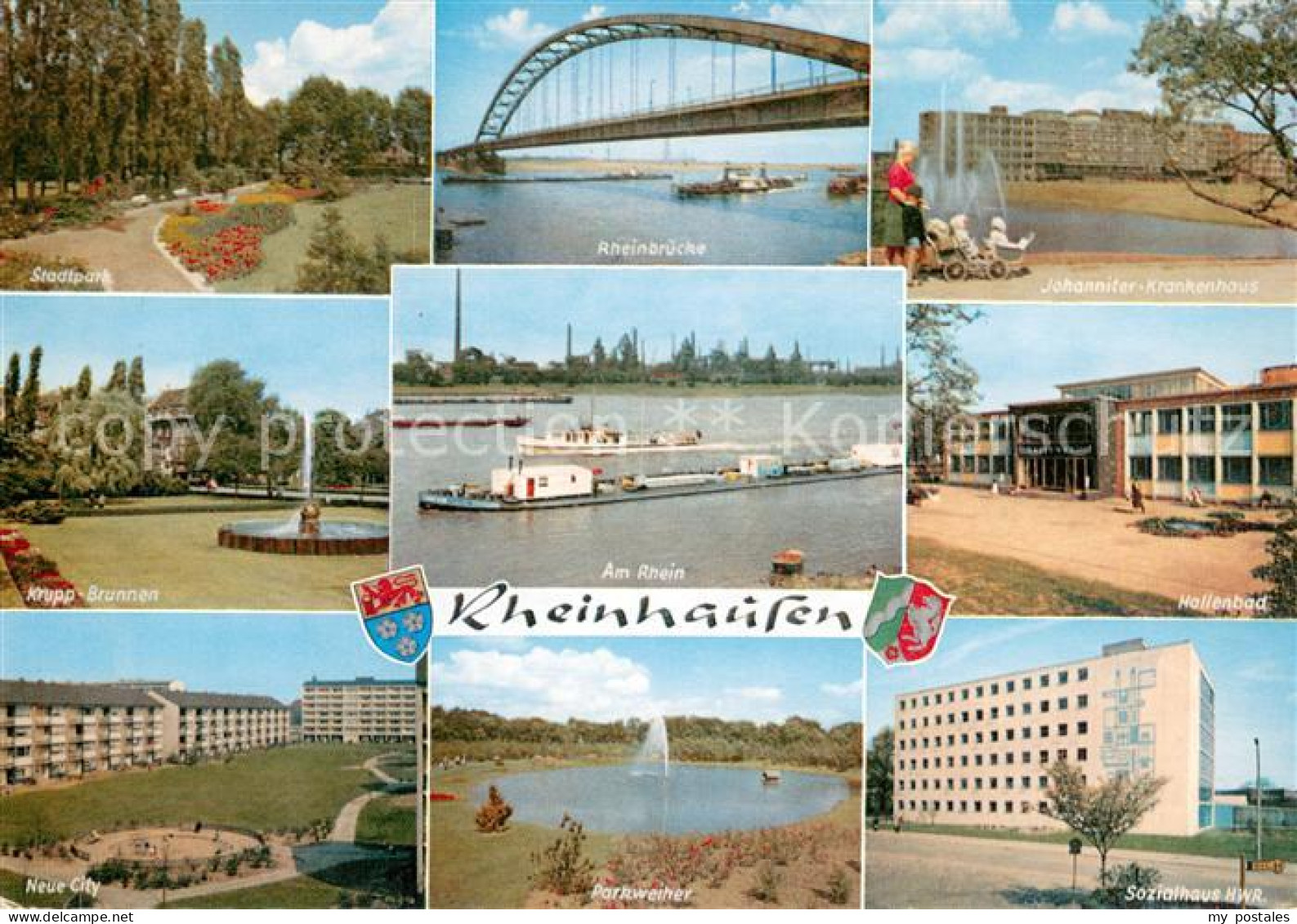 73673246 Rheinhausen Duisburg Stadtpark Brunnen Neue City Rheinbruecke Binnensch - Duisburg