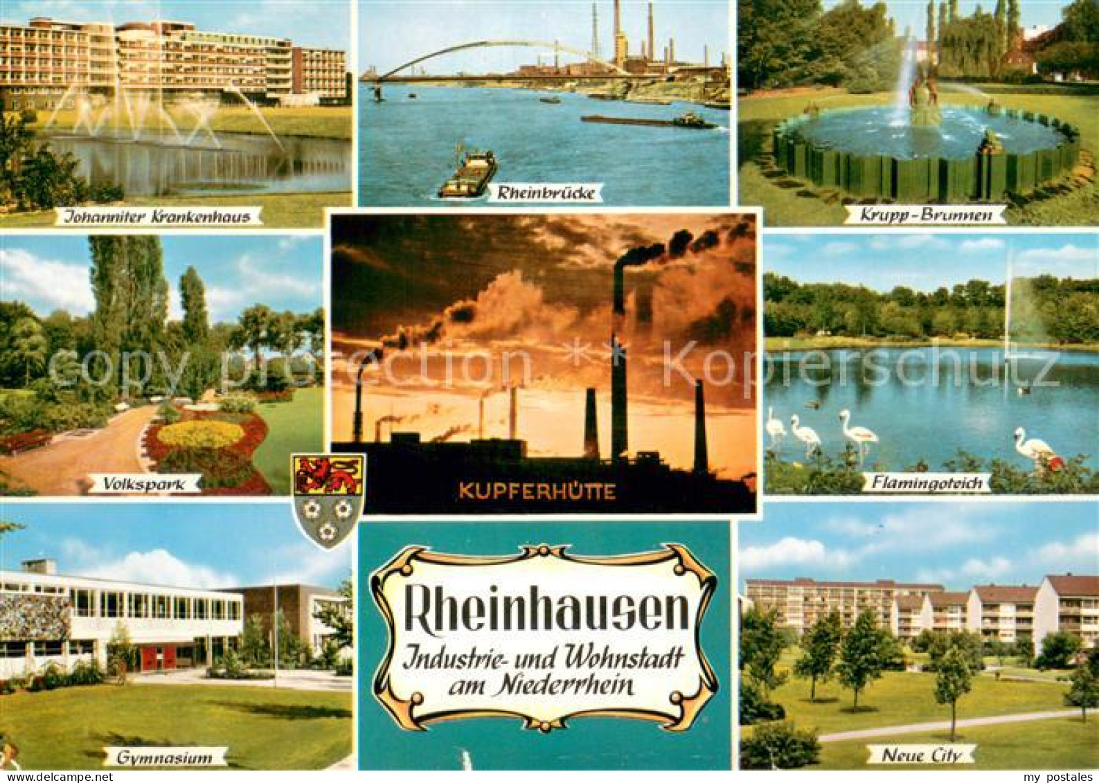 73673245 Rheinhausen Duisburg Krankenhaus Volkspark Gymnasium Rheinbruecke Kupfe - Duisburg