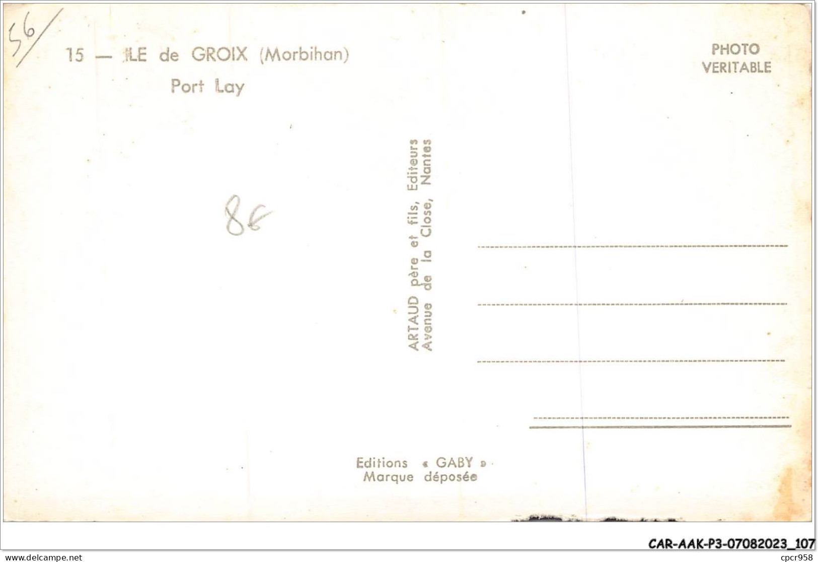 CAR-AAKP3-56-0295 - ILE DE GROIX - Port Lay - Sonstige & Ohne Zuordnung