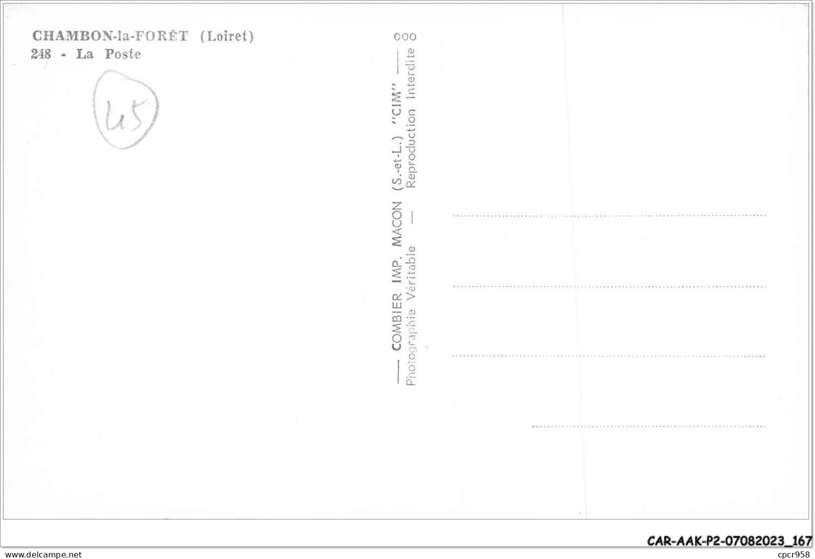 CAR-AAKP2-45-0227 - CHAMBON-LA-FORET - La Poste - Alimentation Générale - Other & Unclassified