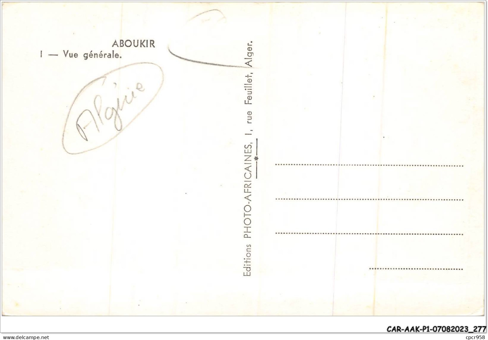 CAR-AAKP1-Algérie-0139 - ABOUKIR - Vue Générale - Andere & Zonder Classificatie