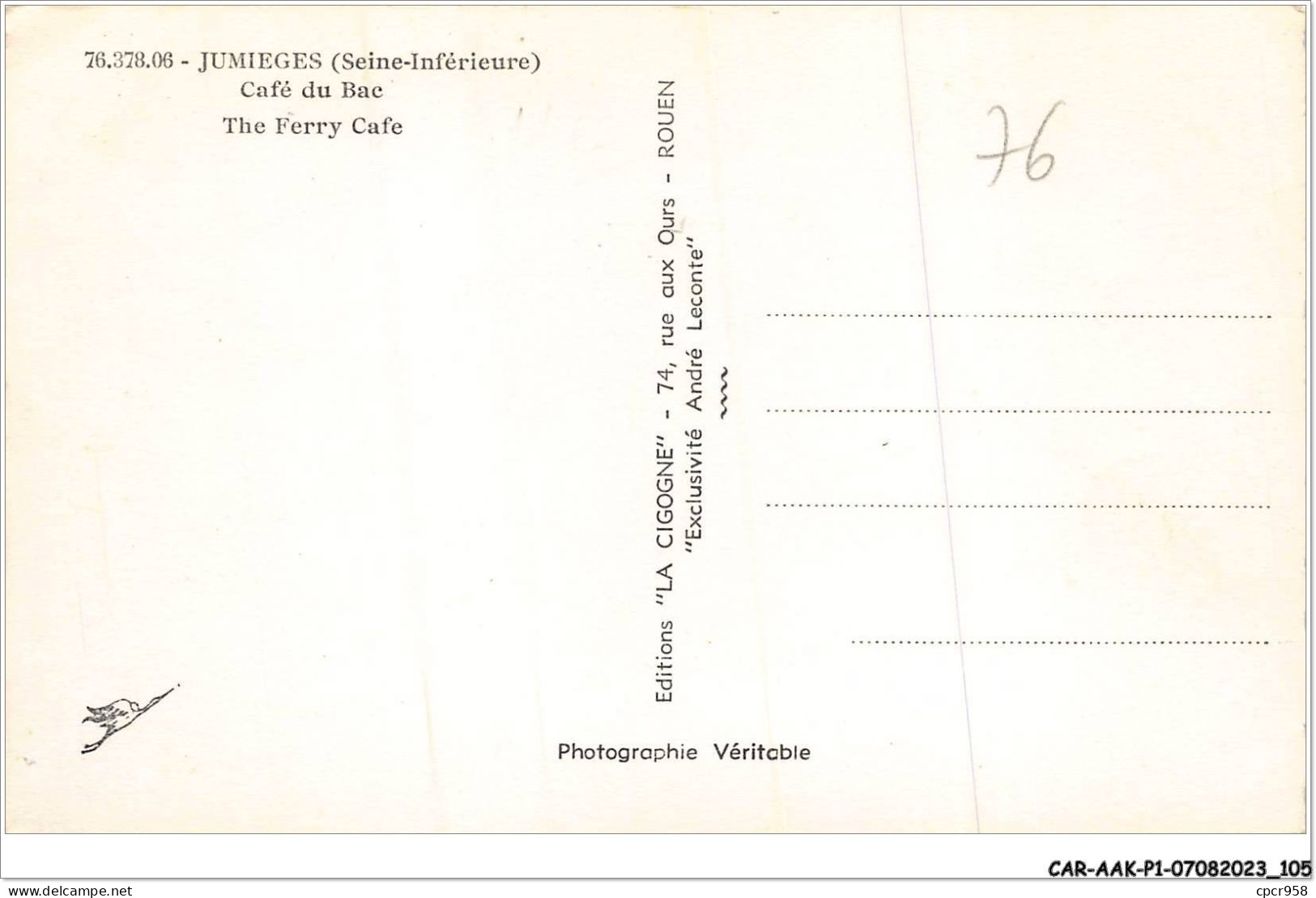 CAR-AAKP1-76-0053 - JUMIEGES - Café Du Bac - Jumieges