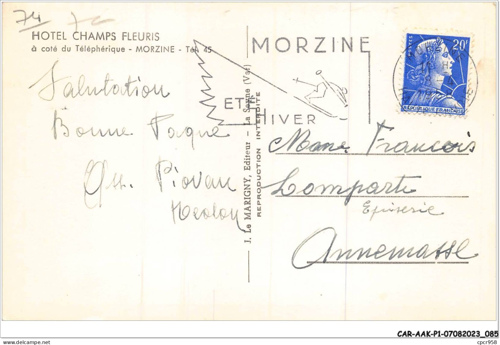 CAR-AAKP1-74-0043 - MORZINE - Hôtel Chmaps Fleuris à Côté Du Téléphérique - Morzine