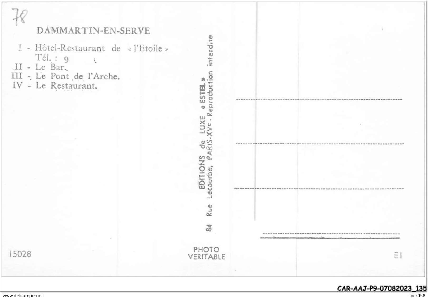 CAR-AAJP9-78-0852 - DAMMARTIN-EN-SERVE - Hôtel-restaurant De L'étoile, Le Bar Â - Multi-vues - Other & Unclassified