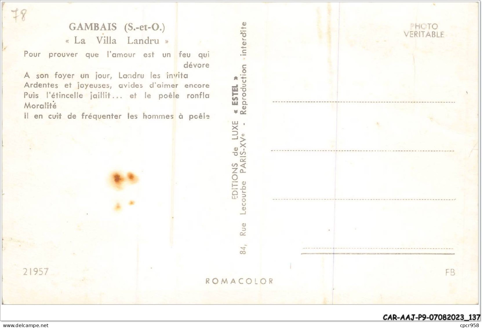 CAR-AAJP9-78-0853 - GAMBAIS - La Villa Landru - Other & Unclassified