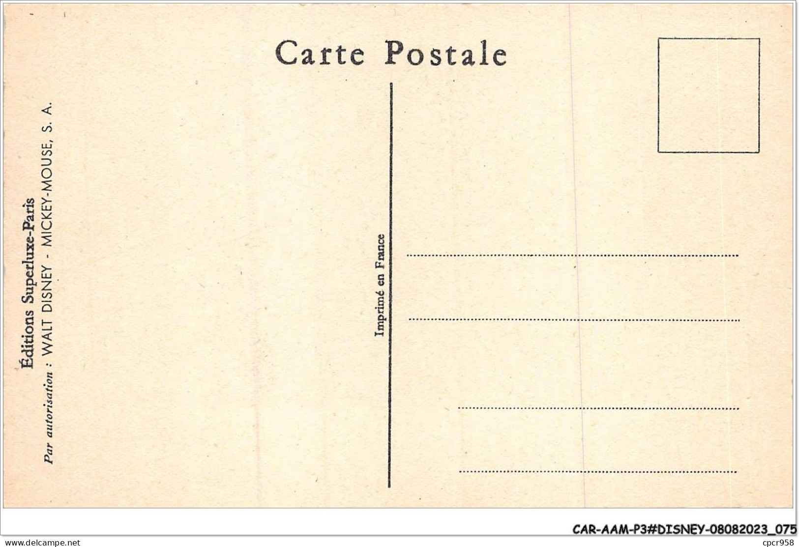 CAR-AAMP3-DISNEY-0247 - Blanche-Neige - Les Nains Projettent De Fabriquer Un Lit Pour Blanche Neige - N°23 - Disneyland