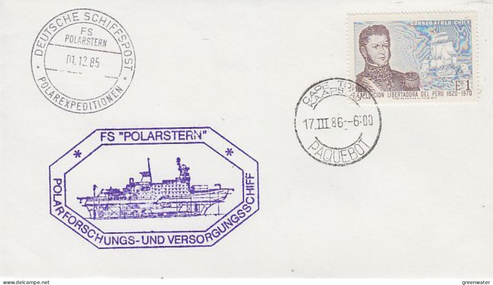 Chile FS Polarstern Ca Cape Town 17.3.1986 (GS188) - Poolshepen & Ijsbrekers