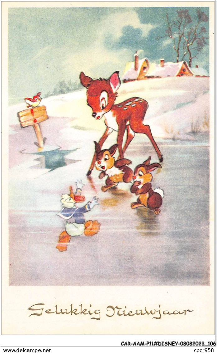 CAR-AAMP11-DISNEY-0919 - Donald Et Bambi - Gelukkig Nieuwjaar - Disneyland