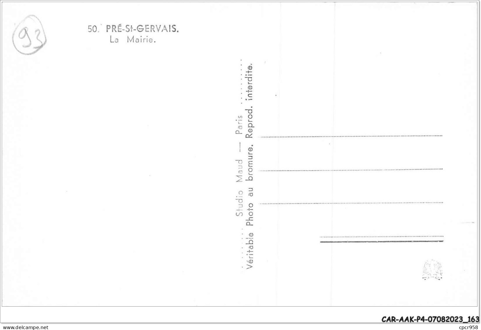 CAR-AAKP4-93-0430 - PRE-ST-GERVAIS - La Mairie - Sonstige & Ohne Zuordnung