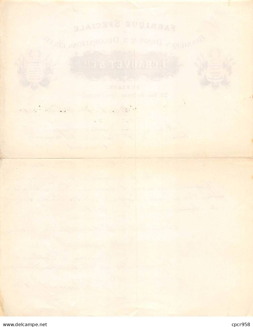 Facture.AM20535.Lyon.1881.J Chauvet & Cie.Bannières.Drapeaux.Décorations - 1800 – 1899