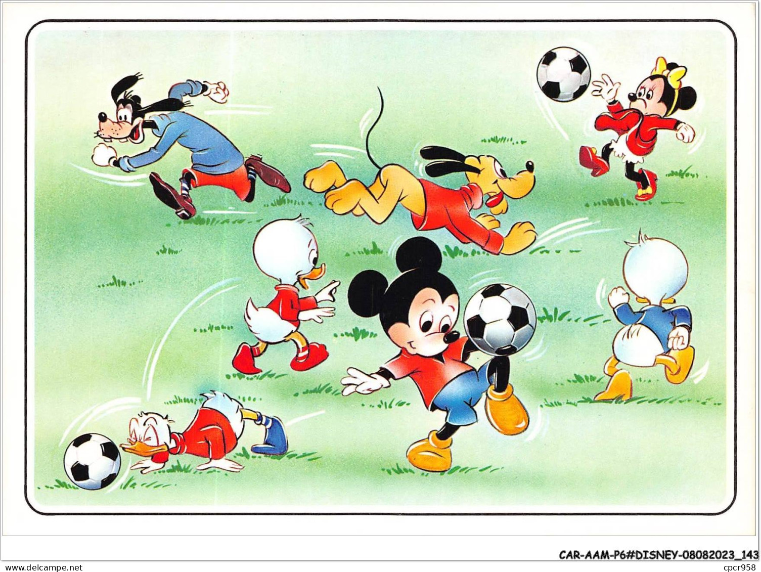 CAR-AAMP6-DISNEY-0576 - Mickey, Dingo, Minnie, Pluto Jouent Au Football - Le Sport Par Walt-Disney - Disneyland